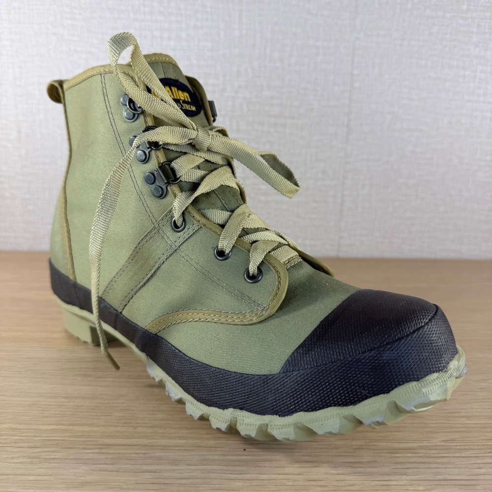 Allen Gold Stream Mens Canvas Hunting Boots Olive Green Steel Shank 10 #1564